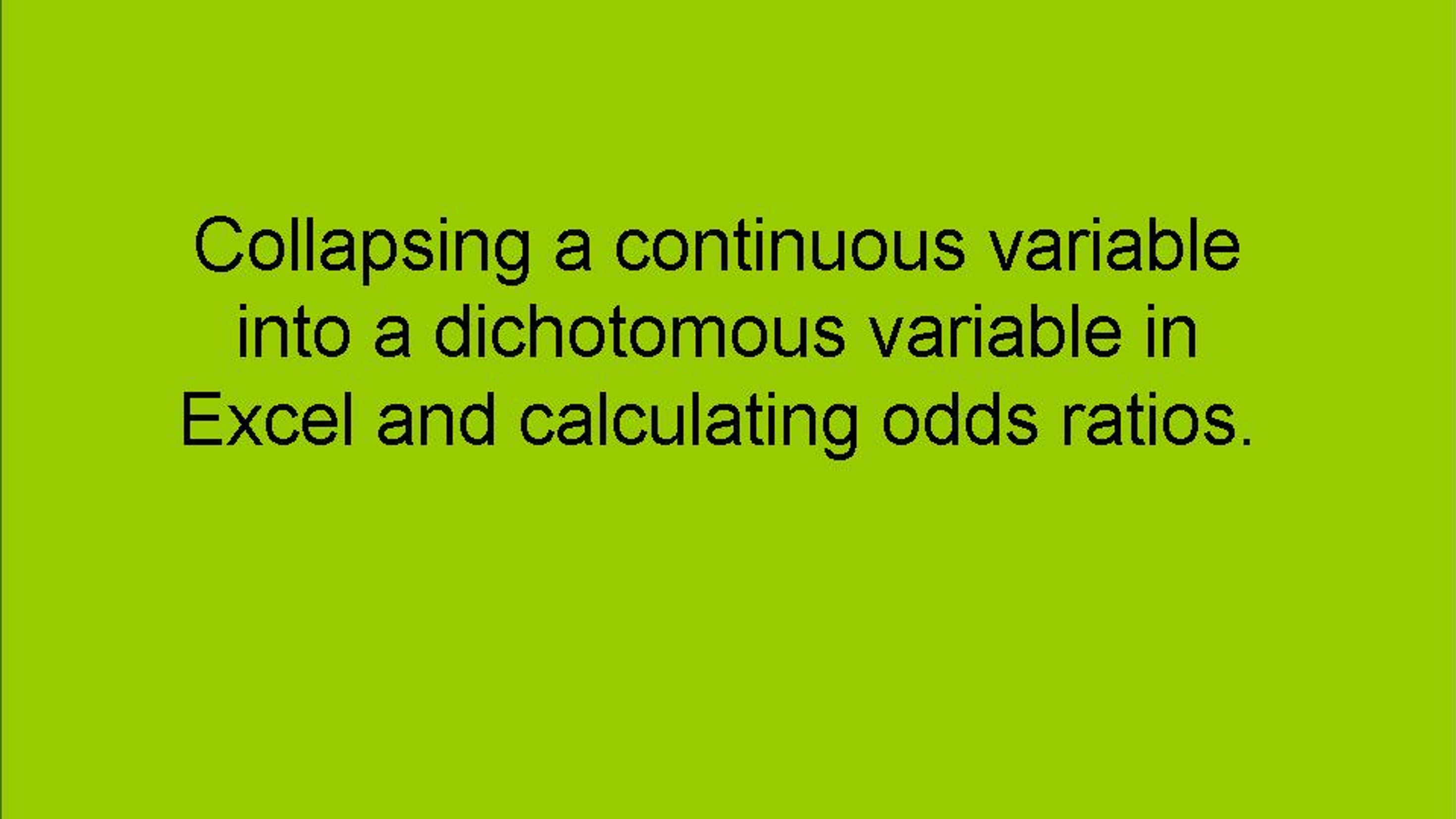 Collapse continuous variables in Excel